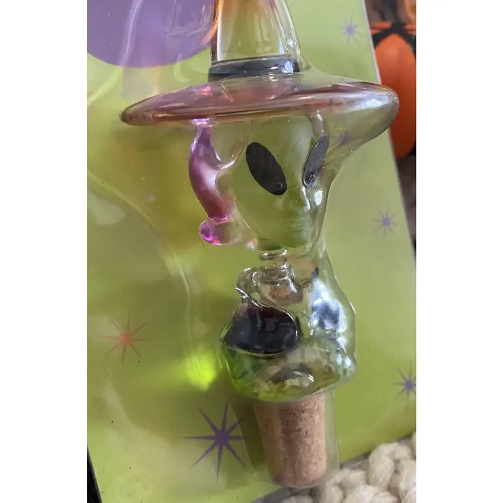 Vtg Witch Alien Hat Cork Wine Bottle Stopper Halloween Midwest Monster Lounge